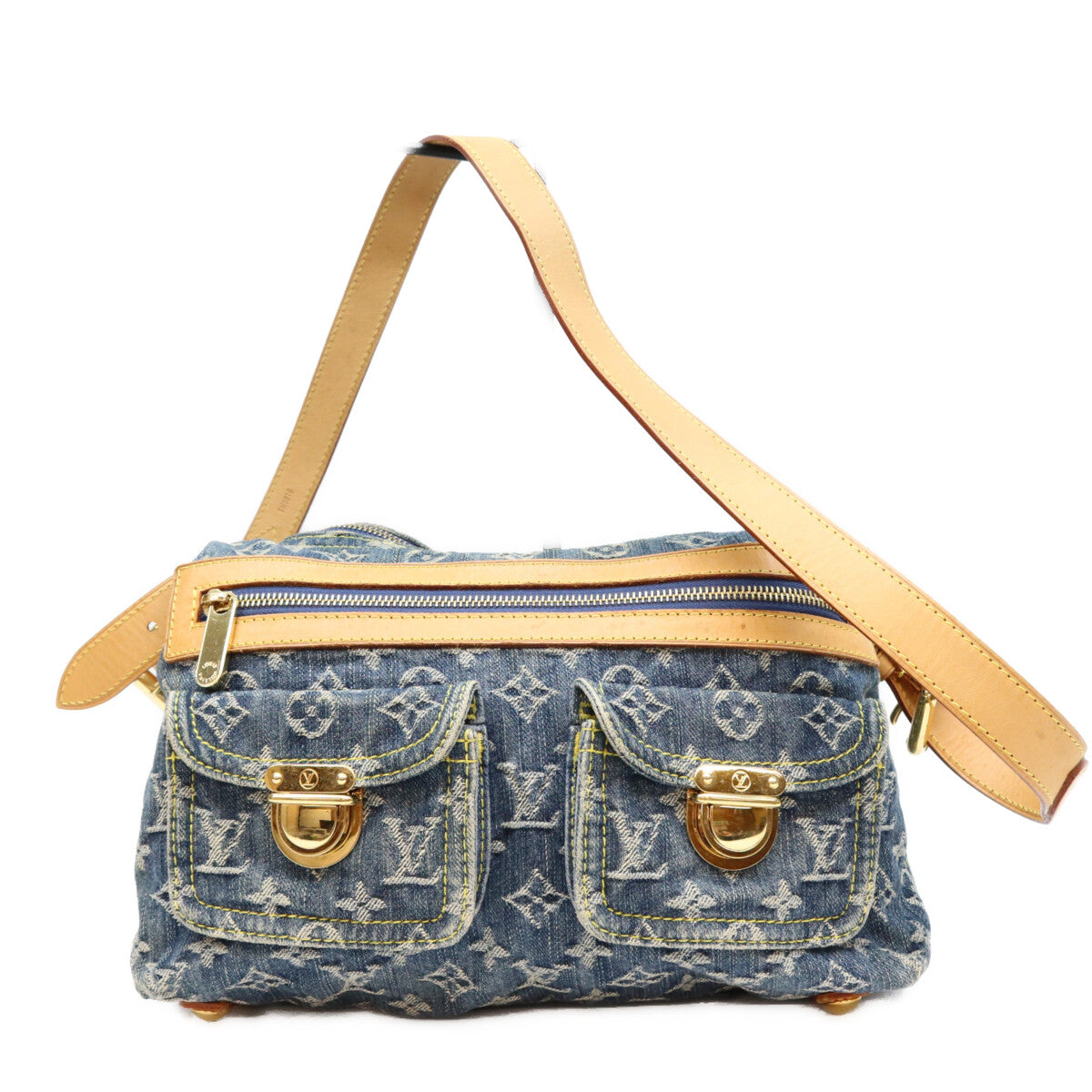 LOUIS VUITTON ルイヴィトン 06年 M95049 モノグラム デニム バギー PM ロング ショルダーバッグ ショルダーバッグ