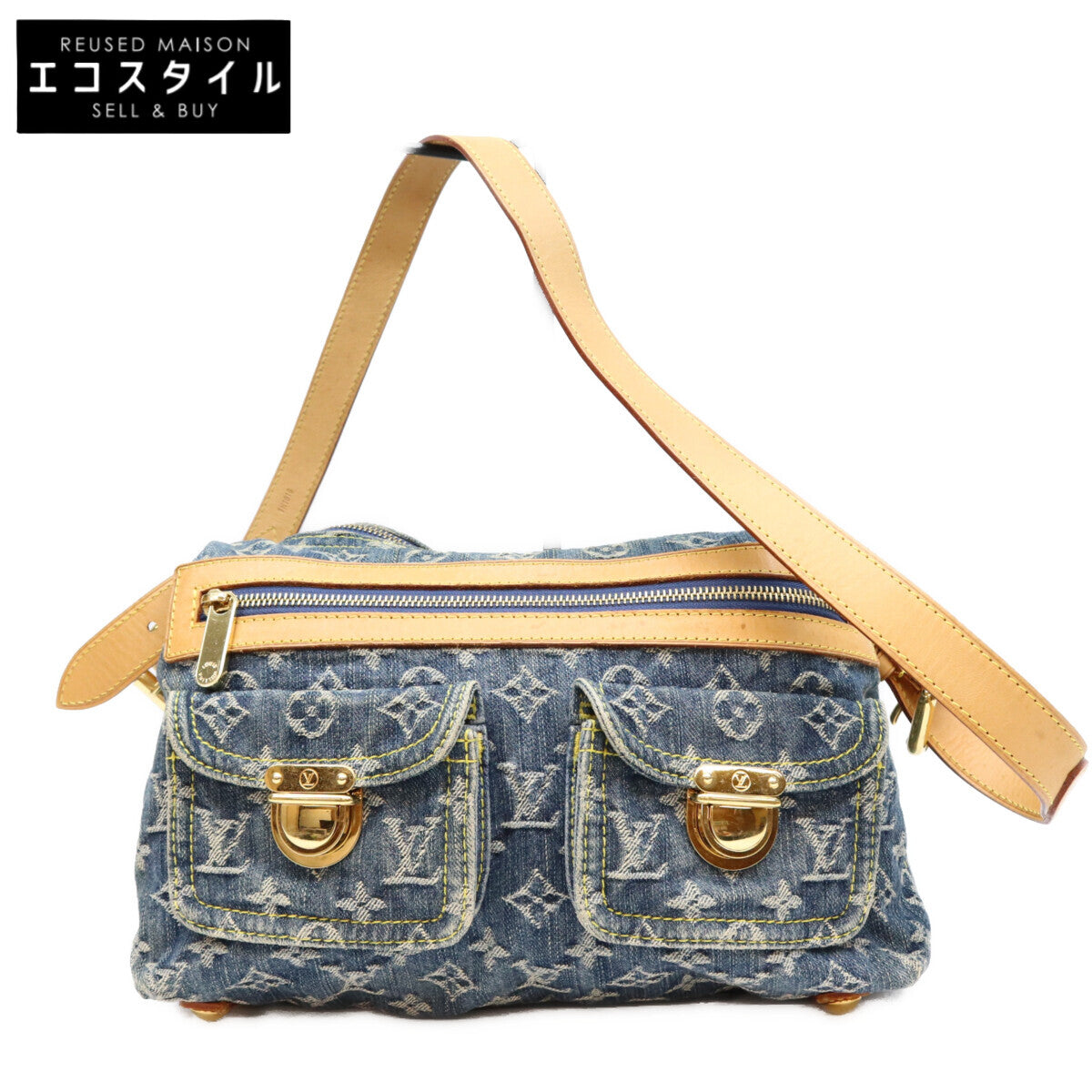 LOUIS VUITTON ルイヴィトン 06年 M95049 モノグラム デニム バギー PM ロング ショルダーバッグ ショルダーバッグ