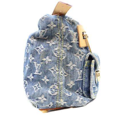 LOUIS VUITTON ルイヴィトン 06年 M95049 モノグラム デニム バギー PM ロング ショルダーバッグ ショルダーバッグ