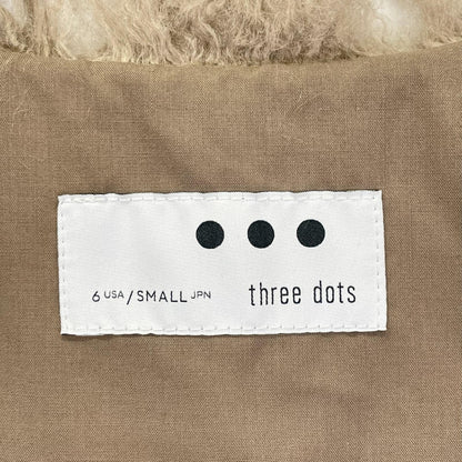 three dots スリードッツ Y910 MK0001Y ベージュ ウェイビーファー ショートジレ ベスト