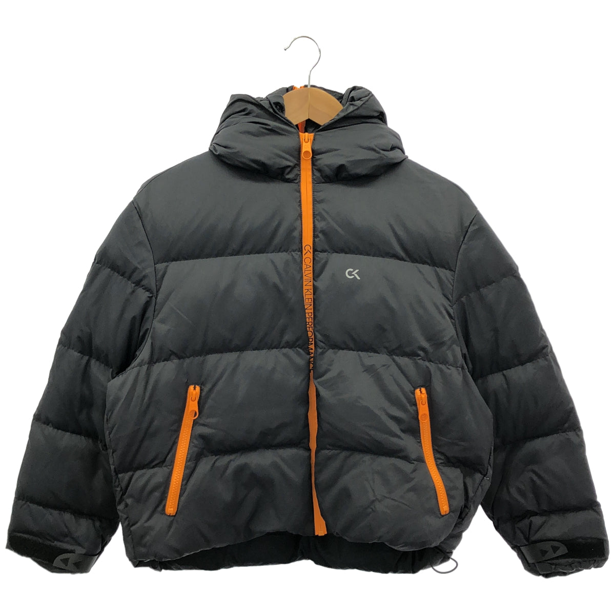 CalvinKlein カルバンクライン 4WF9O553 ネイビー×オレンジ フーディー ダウンジャケット」」 トップス