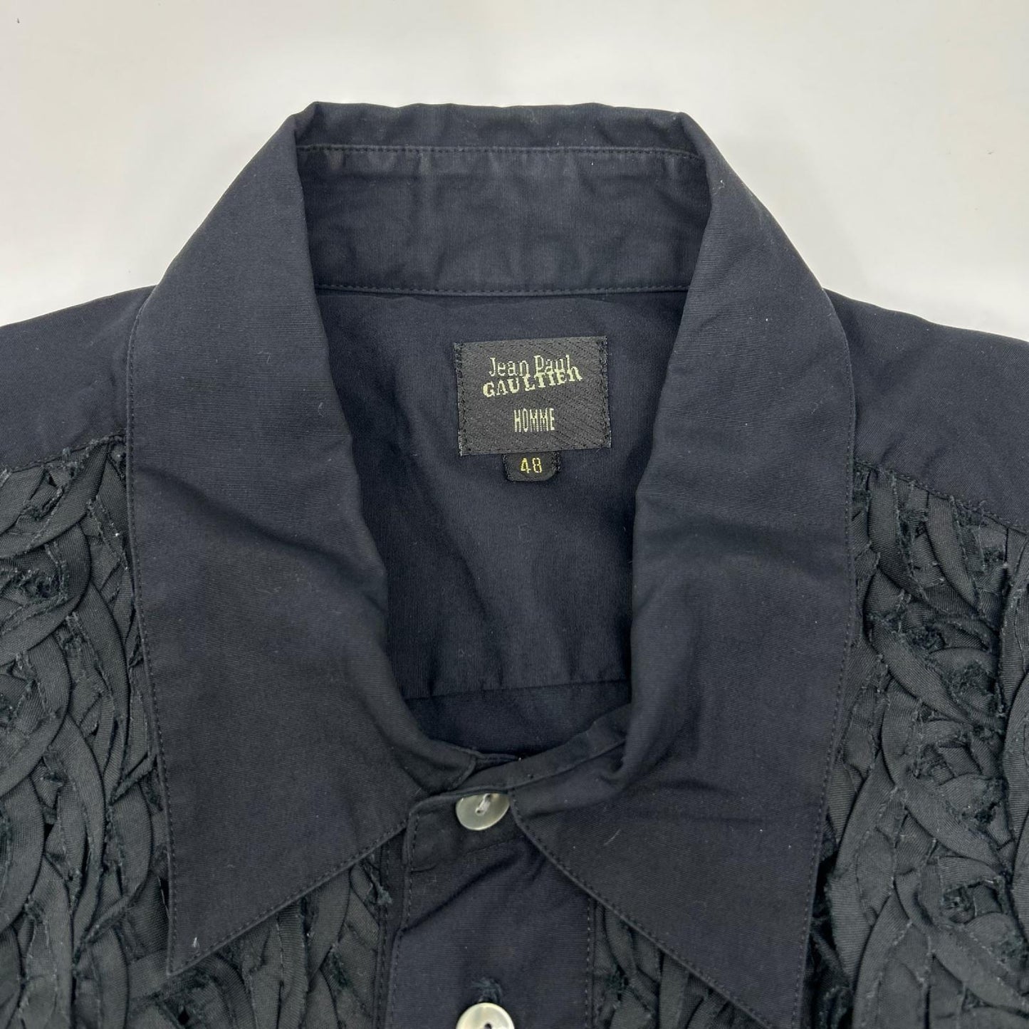 Jean Paul GAULTIER HOMME ジャンポールゴルチエオム ブラック フリル デザイン シャツ トップス