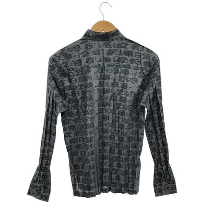 ISSEY MIYAKE FETE イッセイミヤケフェット IF72FJ255 グレー 総柄 プリーツシャツ トップス