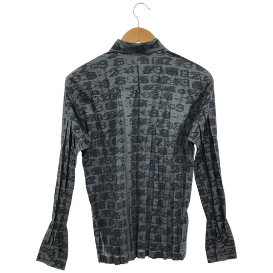 ISSEY MIYAKE FETE イッセイミヤケフェット IF72FJ255 グレー 総柄 プリーツシャツ トップス