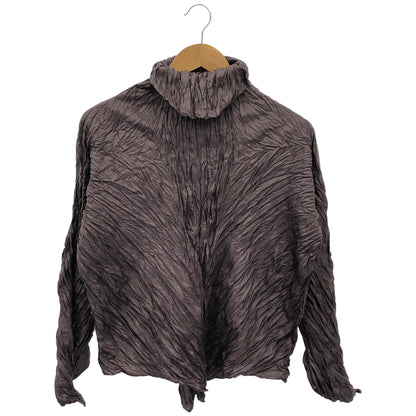 ISSEY MIYAKE イッセイミヤケ IM33-FJ905 パープル プリーツ シワ加工 ハイネックトップス トップス