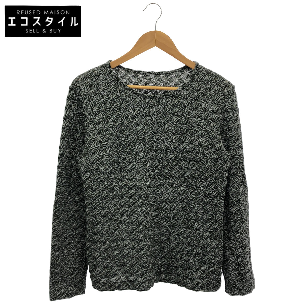 MISSONI SPORT ミッソーニスポーツ 2M125LM111 グレー ウール混 ジグザグ ボートネックニットトップス トップス