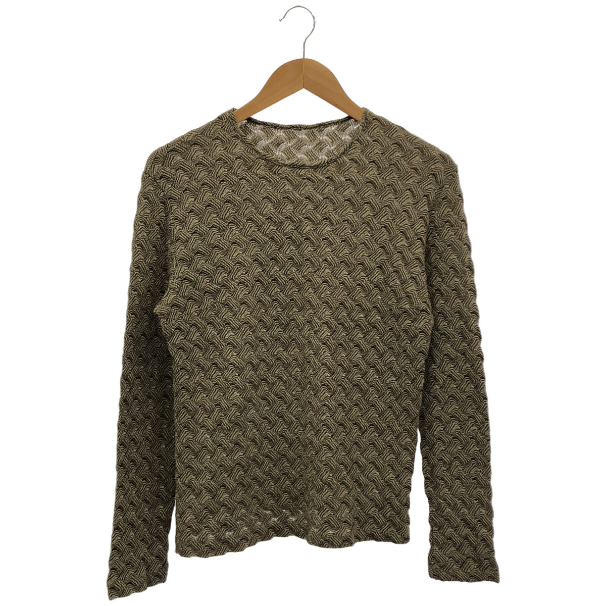 MISSONI SPORT ミッソーニスポーツ ブラウン ウール混 ジグザグ ボートネックニットトップス トップス