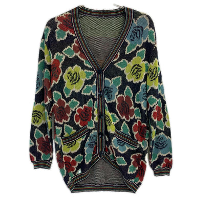 MISSONI SPORT ミッソーニスポーツ マルチカラー フラワー柄 ポケット Vネックカーディガン トップス
