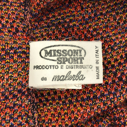 MISSONI SPORT ミッソーニスポーツ マルチカラー オレンジ系 ポケット デザインボーダー クルーネックカーディガン トップス