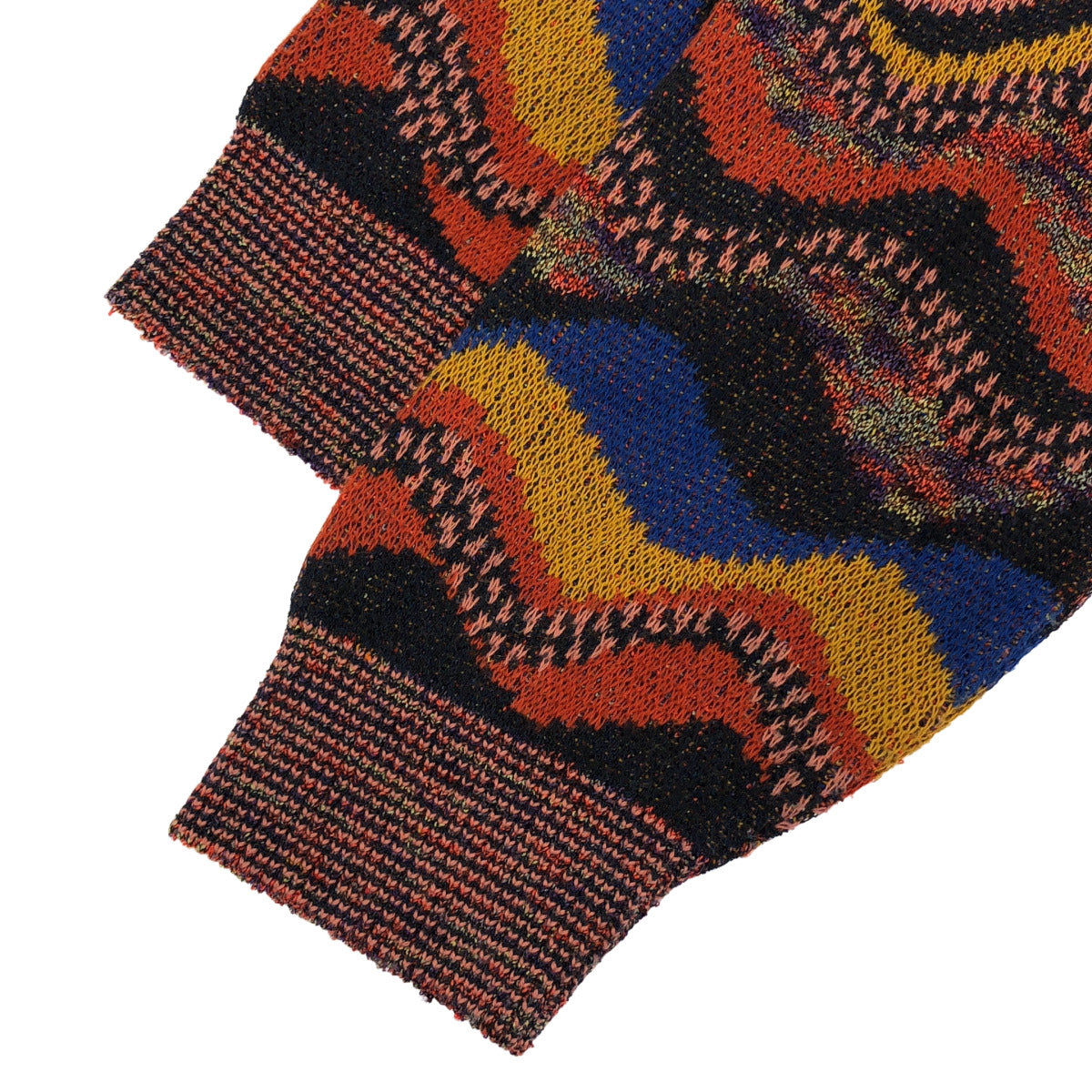 MISSONI SPORT ミッソーニスポーツ マルチカラー オレンジ系 ポケット デザインボーダー クルーネックカーディガン トップス