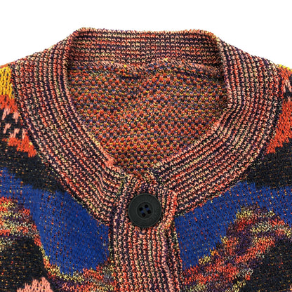 MISSONI SPORT ミッソーニスポーツ マルチカラー オレンジ系 ポケット デザインボーダー クルーネックカーディガン トップス