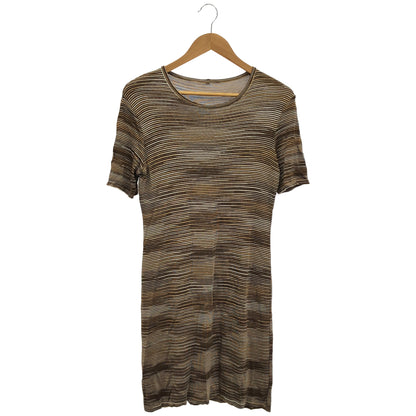 MISSONI SPORT ミッソーニスポーツ ブラウン ボーダー ハーフスリーブワンピース ニットスカート セットアップ トップス