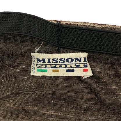 MISSONI SPORT ミッソーニスポーツ ブラウン ボーダー ハーフスリーブワンピース ニットスカート セットアップ トップス