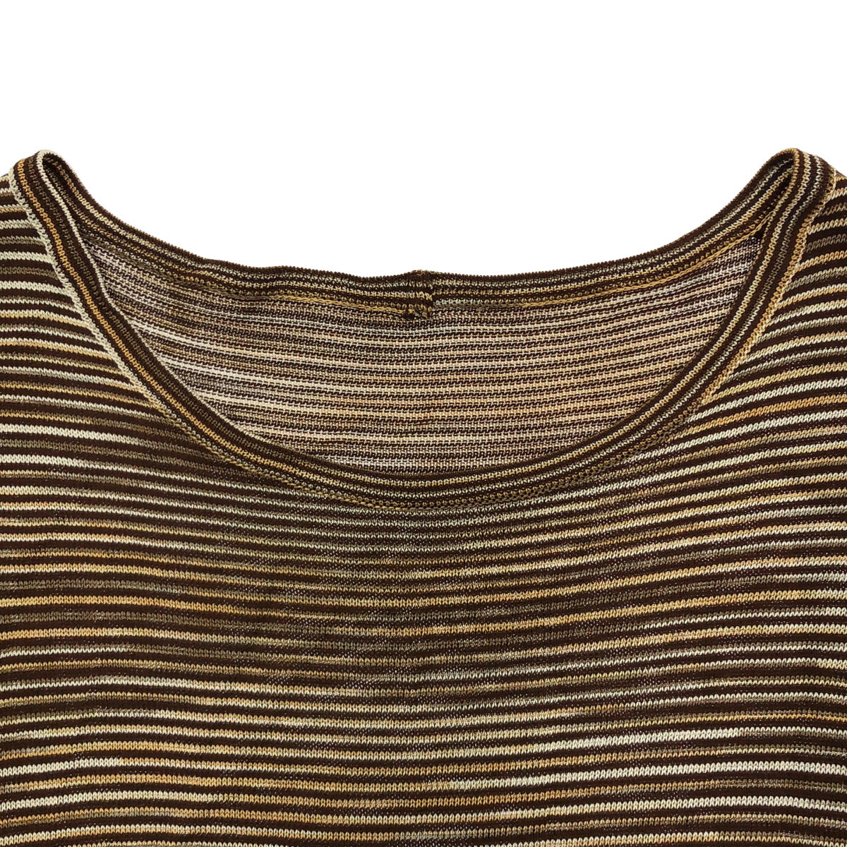 MISSONI SPORT ミッソーニスポーツ ブラウン ボーダー ハーフスリーブワンピース ニットスカート セットアップ トップス
