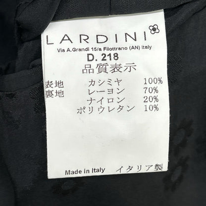 LARDINI ラルディーニ A9JEDERA ブラック カシミヤ100 レザー切り替え チェスターコート コート