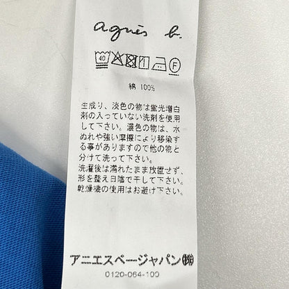 agnes b アニエスベー QF18 J000 ブルー スクエアネック ハーフスリーブ ワンピース ワンピース
