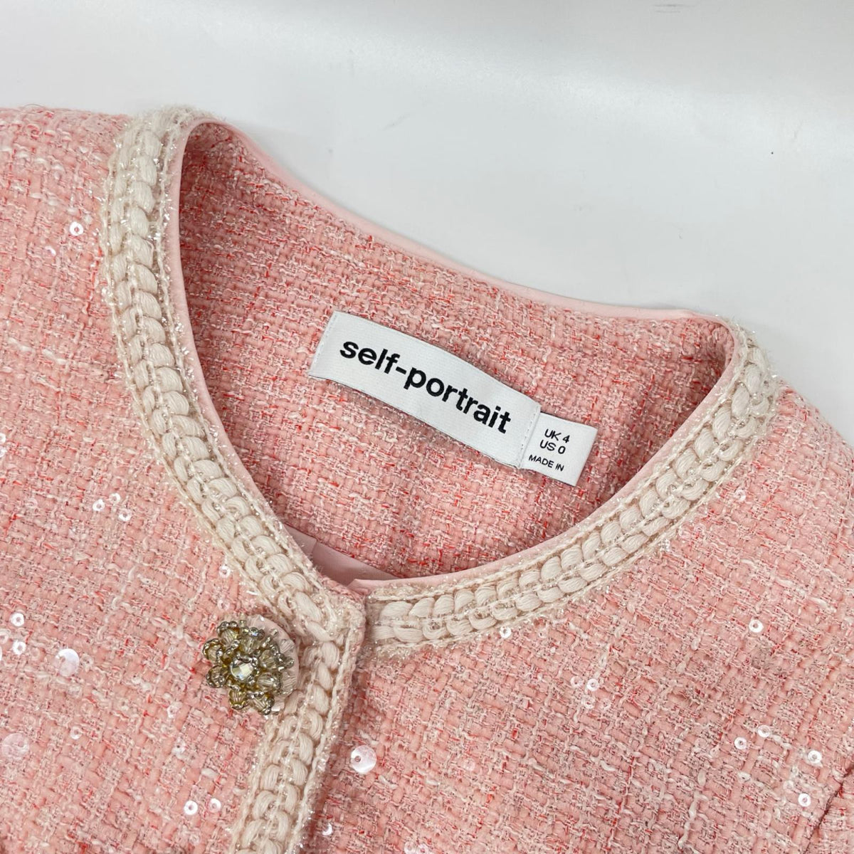 Self Portrait セルフポートレイト PF24-948M-P Pink Boucle Midi Dress ワンピース