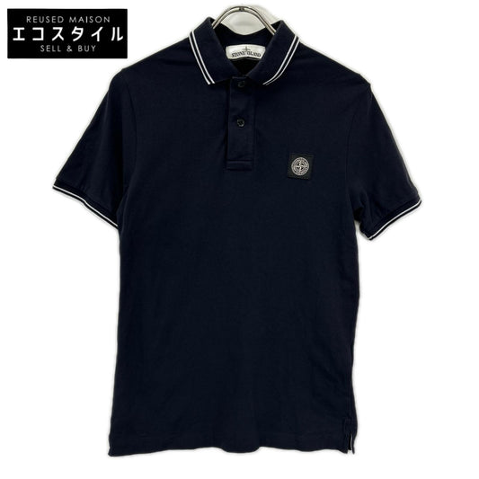 STONE ISLAND ストーンアイランド 101522S18 ネイビー ロゴパッチ 半袖ポロシャツ トップス