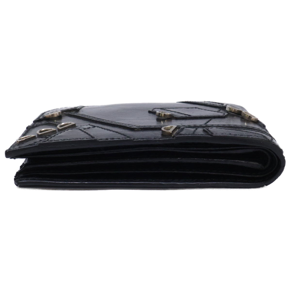 Dior HOMME ディオールオム エディ期 04LU 1023 レザーパッチワーク D金具 二つ折り財布 二つ折り財布（小銭入れあり）
