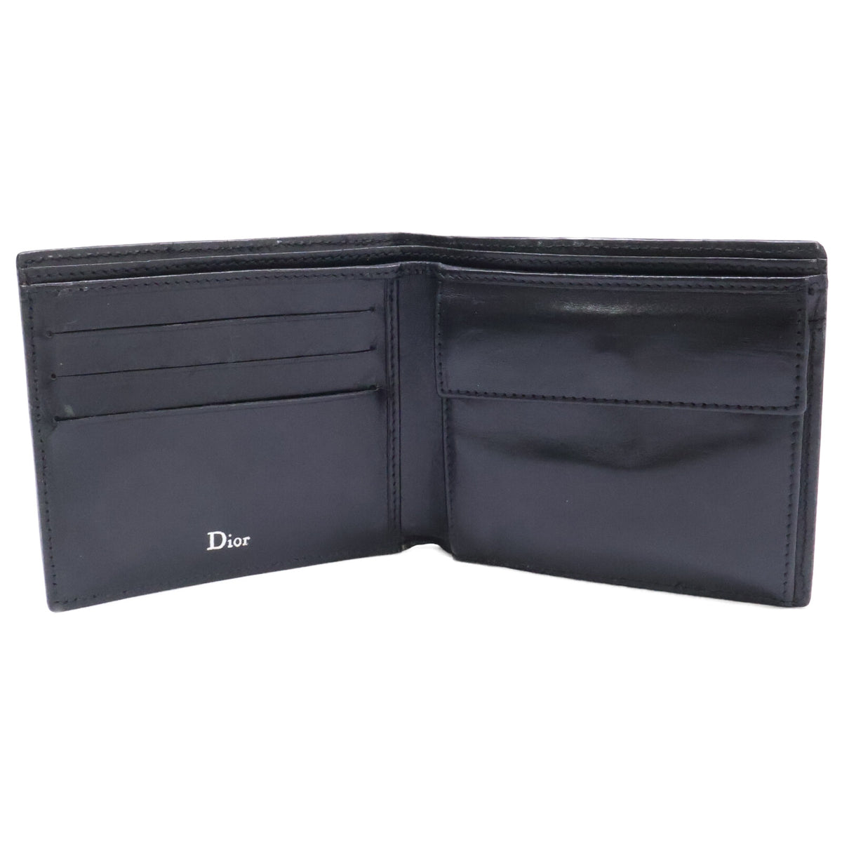 Dior HOMME ディオールオム エディ期 04LU 1023 レザーパッチワーク D金具 二つ折り財布 二つ折り財布（小銭入れあり）