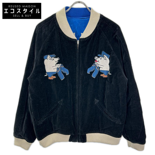 STUDIO D'ARTISAN ステュディオダルチザン 4395 別珍×キルティングレーヨンサテン スカジャン 浪速 通天閣 たこ焼き ジャケット