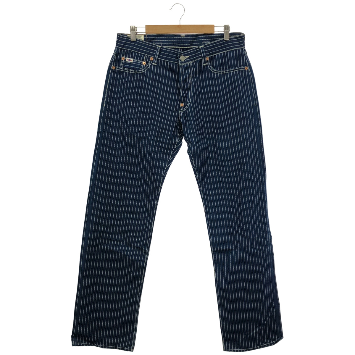 STUDIO D'ARTISAN ステュディオダルチザン 1666W インディゴ染め 抜染ドット ウォバッシュストライプ ワークパンツ ボトムス