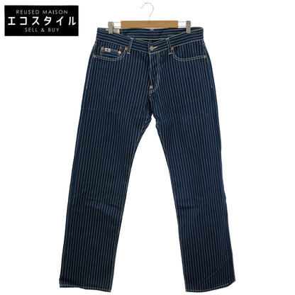 STUDIO D'ARTISAN ステュディオダルチザン 1666W インディゴ染め 抜染ドット ウォバッシュストライプ ワークパンツ ボトムス