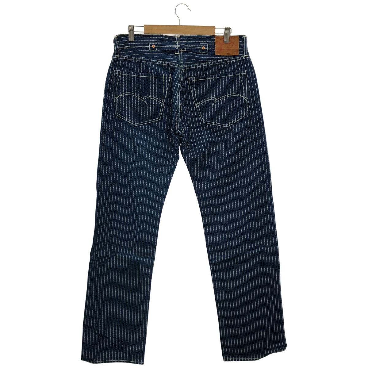 STUDIO D'ARTISAN ステュディオダルチザン 1666W インディゴ染め 抜染ドット ウォバッシュストライプ ワークパンツ ボトムス
