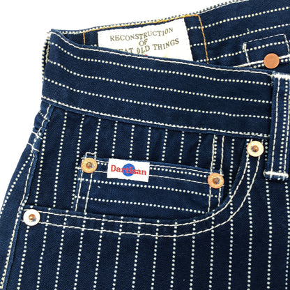 STUDIO D'ARTISAN ステュディオダルチザン 1666W インディゴ染め 抜染ドット ウォバッシュストライプ ワークパンツ ボトムス