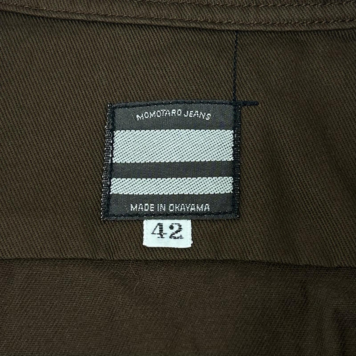 桃太郎ジーンズ 桃太郎ジーンズ ブラウン バック刺繍 開襟 ボーリング シャツ トップス