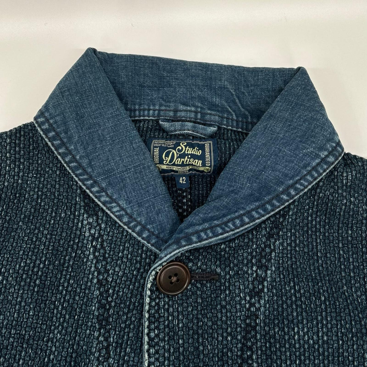 STUDIO D'ARTISAN ステュディオダルチザン 4425U 刺し子 ショールカラー ジャケット ジャケット