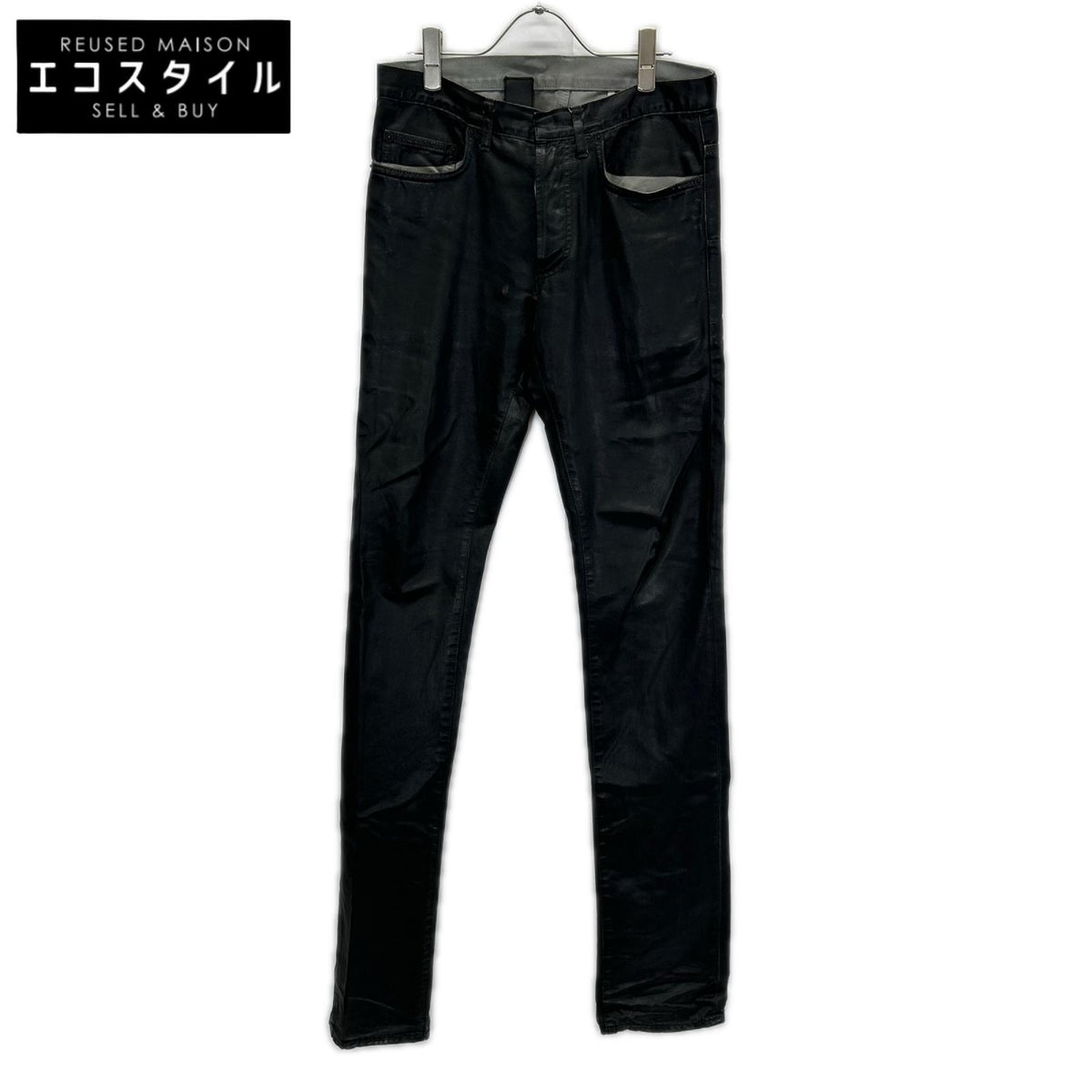 Dior HOMME ディオールオム 003D000TX027 ブラック ワックスコーティング スキニーパンツ ボトムス