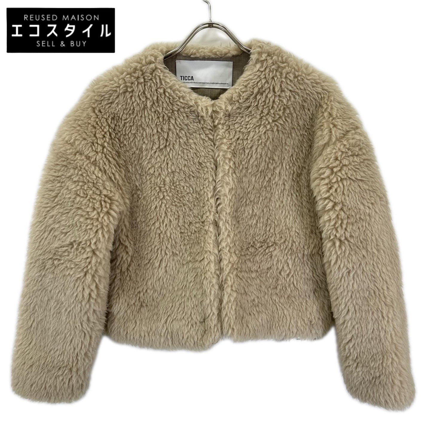 TICCA ティッカ 0253410082 TBEA-082 25年 ベージュ ウールファーショートコート コート