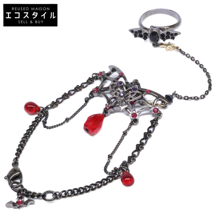 ANNA SUI アナスイ 【美品】ハロウィンコレクション 蜘蛛の巣/蝶/コウモリモチーフ リング付 ブレスレット