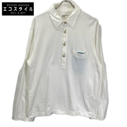gourmet jeans グルメジーンズ GR-2512-0-SP ×KAIKO ホワイト レーヨンコットン 長袖ポロシャツ トップス