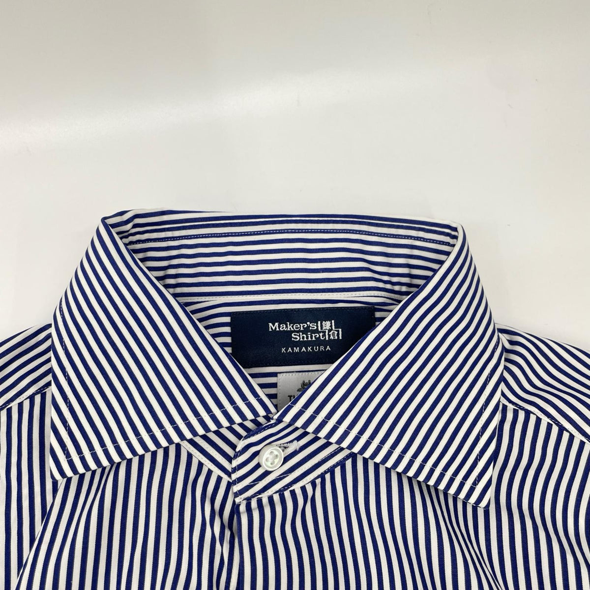 Maker's Shirt鎌倉 Maker's Shirt鎌倉 ネイビー THOMAS MASONブロードクロス(ポプリン) ストライプ シャツ トップス
