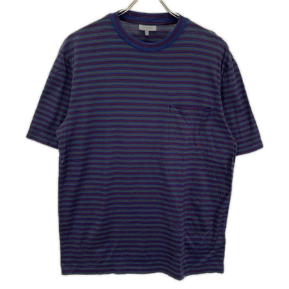 LANVIN ランバン RMJE0014A19/2439 ミッドナイトブルー ボーダー ポケット Tシャツ トップス