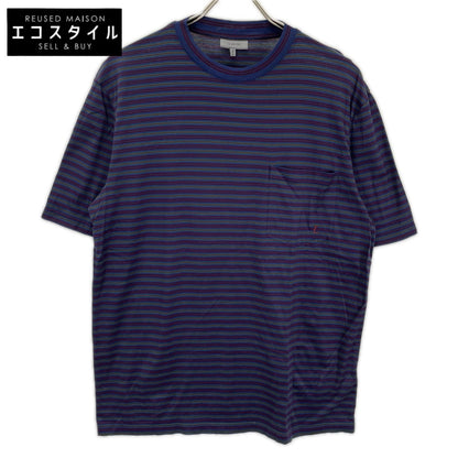LANVIN ランバン RMJE0014A19/2439 ミッドナイトブルー ボーダー ポケット Tシャツ トップス