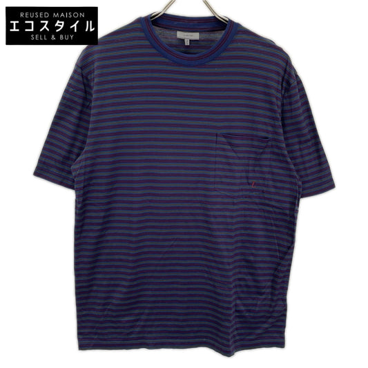LANVIN ランバン RMJE0014A19/2439 ミッドナイトブルー ボーダー ポケット Tシャツ トップス