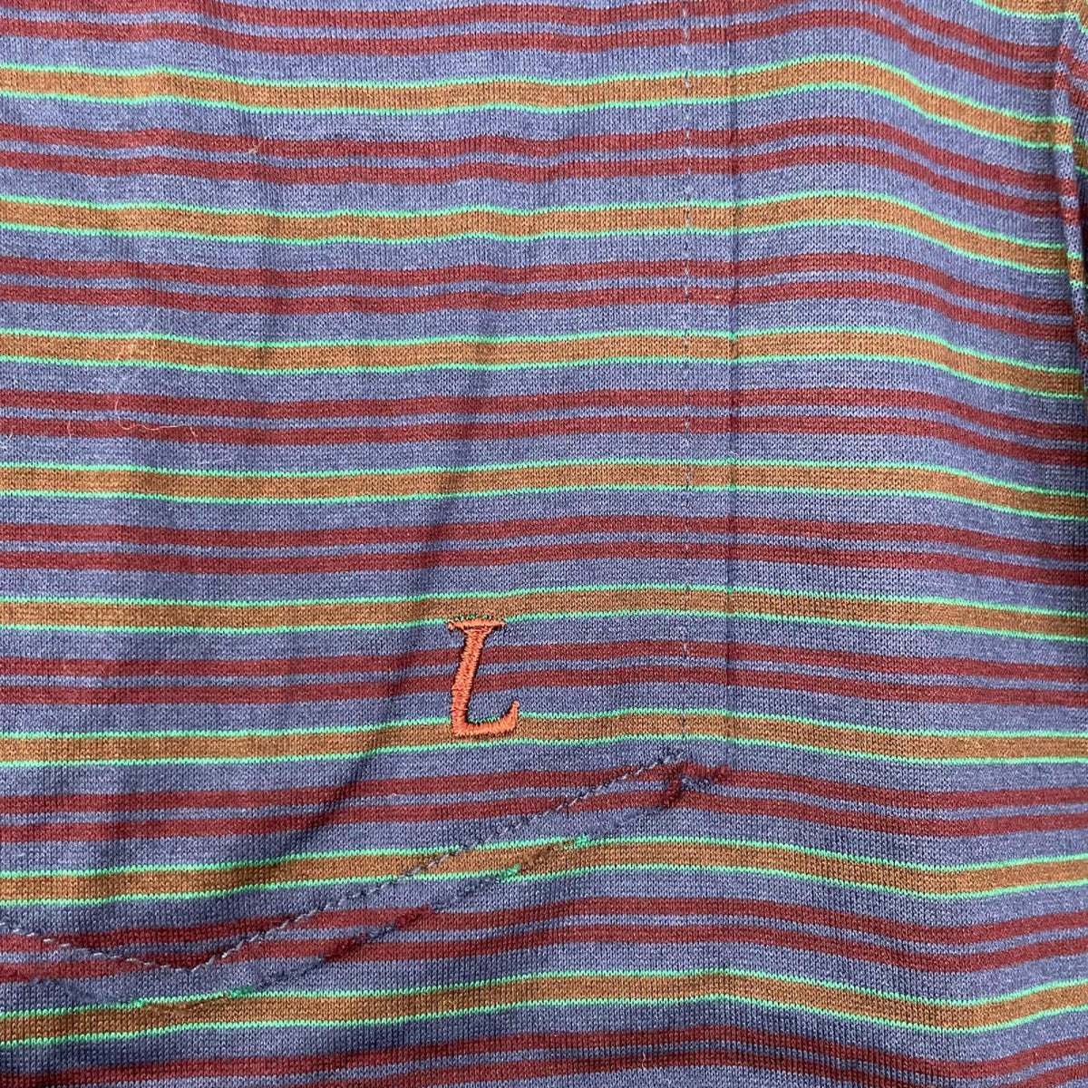 LANVIN ランバン RMJE0014A19/2439 ミッドナイトブルー ボーダー ポケット Tシャツ トップス