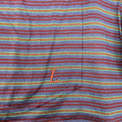 LANVIN ランバン RMJE0014A19/2439 ミッドナイトブルー ボーダー ポケット Tシャツ トップス