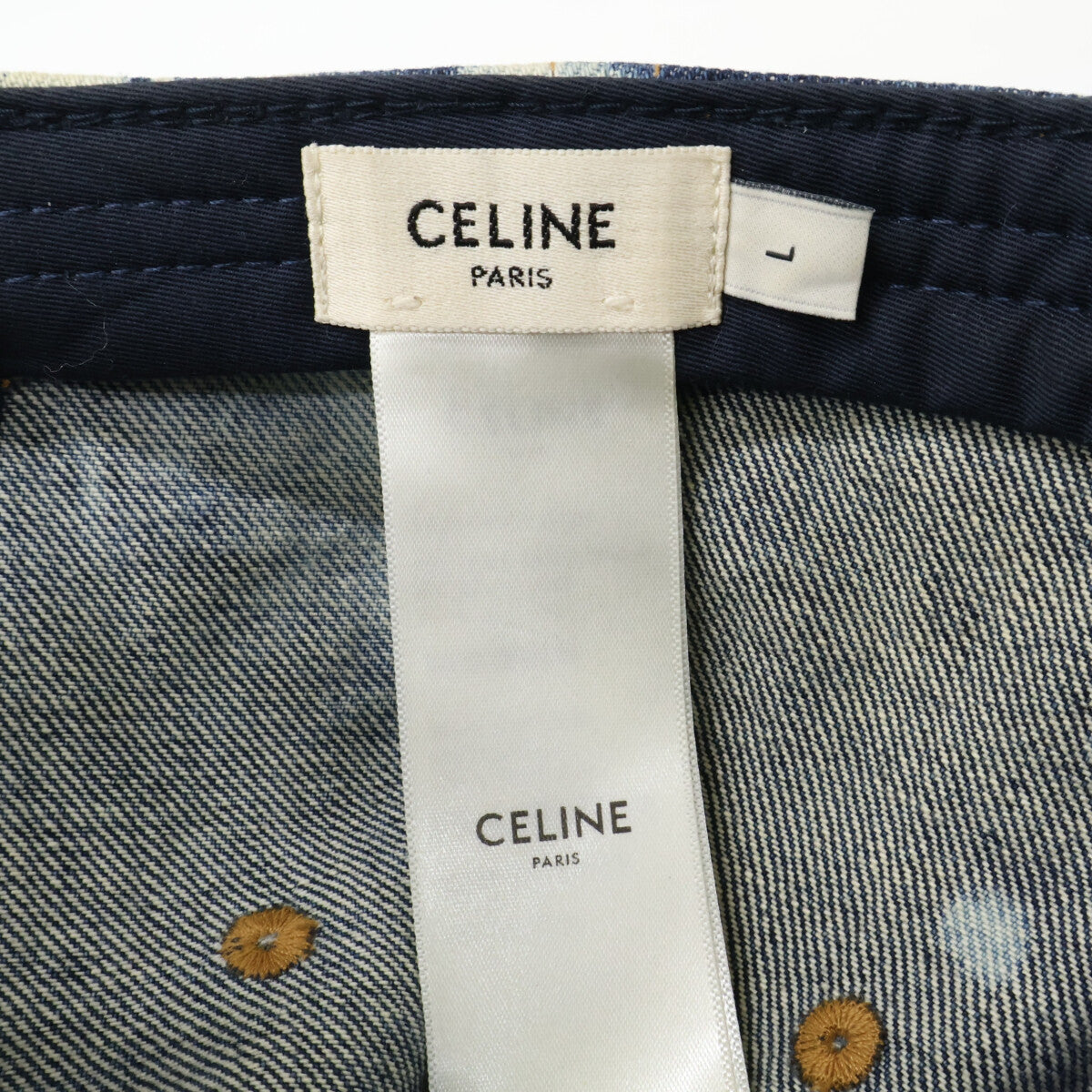 CELINE セリーヌ 【即決/国内正規】2AU6K470Y.07BH Baseball Cap In Cotton and Denim ブリーチデニム キャップ 帽子