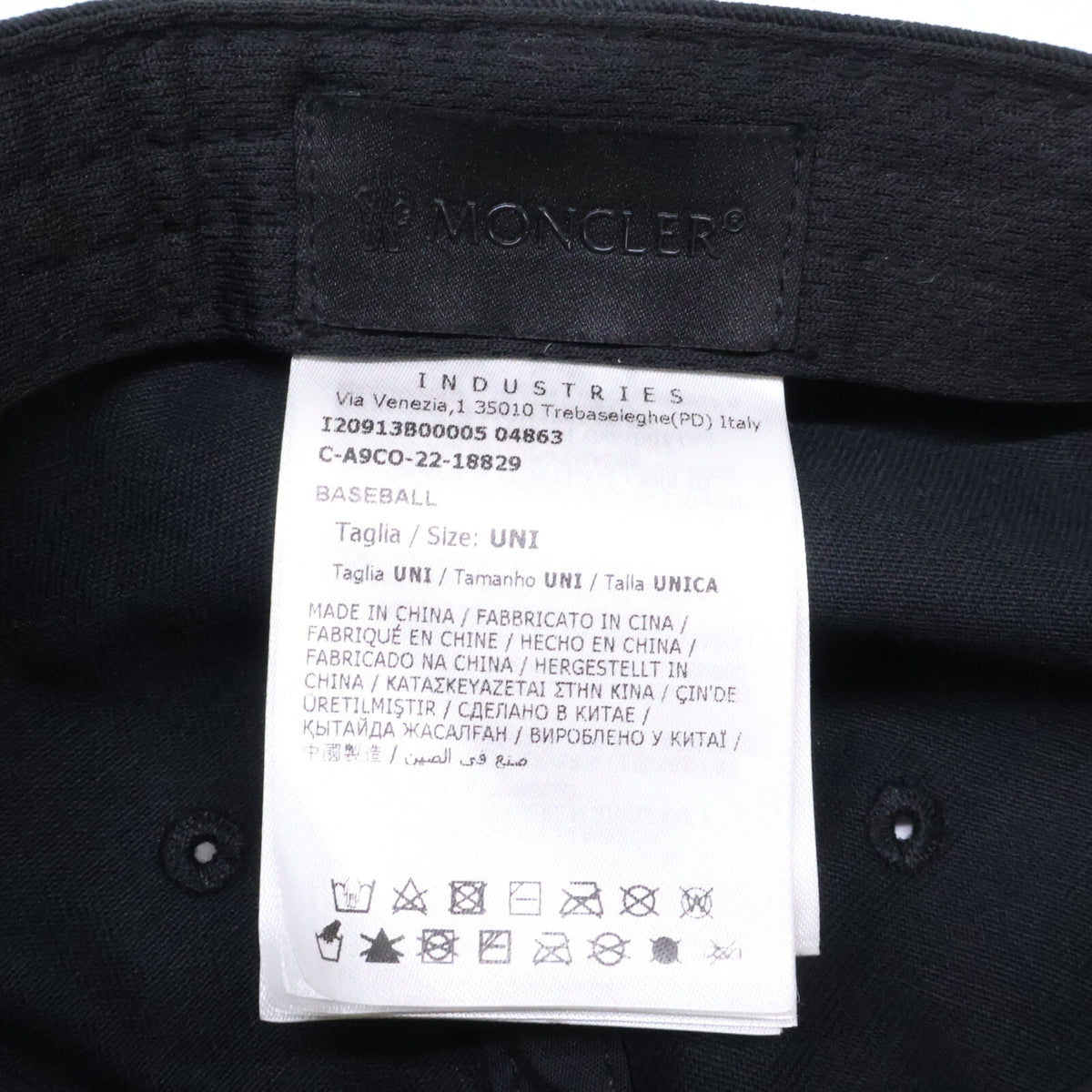 MONCLER モンクレール 【即決/国内正規】I20913B00005 04863 BASEBALL ロゴプリント ベースボールキャップ 帽子