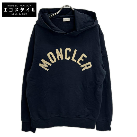 MONCLER 20 H20918G00050 Navy Logo Hooded Parka Top