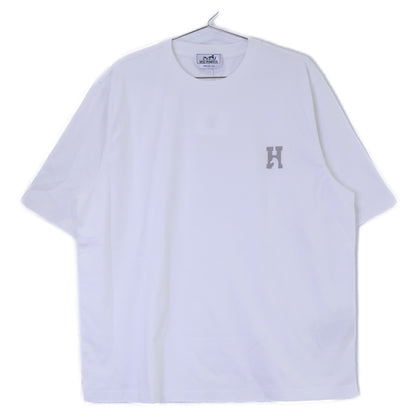 HERMES エルメス 新品同様 667805HA90ME ミニレザーパッチ アッシュバル Tシャツ トップス
