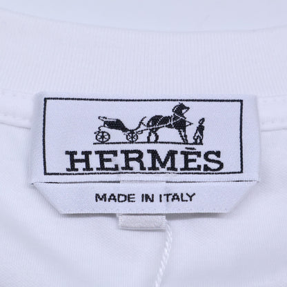 HERMES エルメス 新品同様 667805HA90ME ミニレザーパッチ アッシュバル Tシャツ トップス