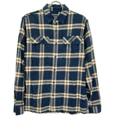Patagonia パタゴニア 42400 ブルー チェック ロングスリーブ ミッドウェイト フィヨルド フランネルシャツ トップス