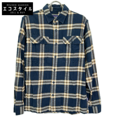 Patagonia パタゴニア 42400 ブルー チェック ロングスリーブ ミッドウェイト フィヨルド フランネルシャツ トップス