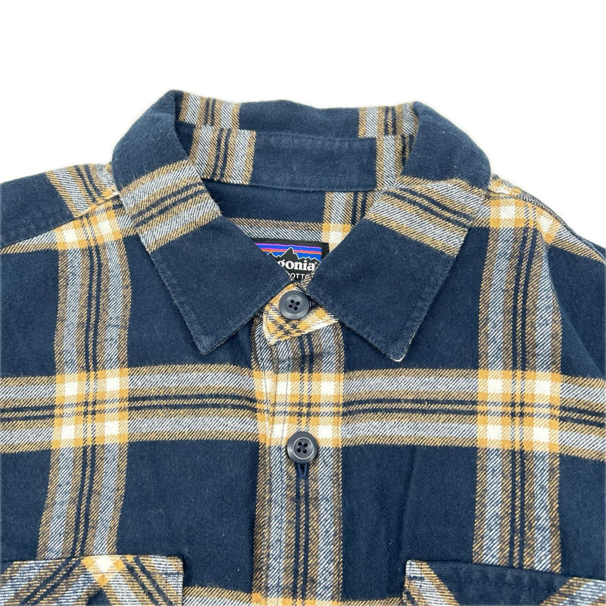 Patagonia パタゴニア 42400 ブルー チェック ロングスリーブ ミッドウェイト フィヨルド フランネルシャツ トップス