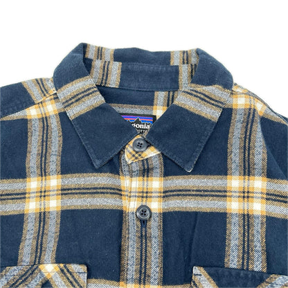 Patagonia パタゴニア 42400 ブルー チェック ロングスリーブ ミッドウェイト フィヨルド フランネルシャツ トップス